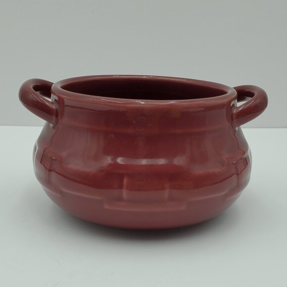 Longaberger Paprika Individual Small Soup Tureen Handled Soup Chili Chowder Bowl - Picture 2 of 5